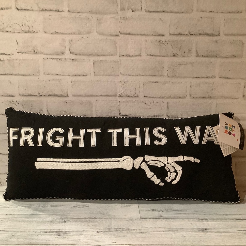 Novogratz Light Up Fright This Way Halloween Pillow
